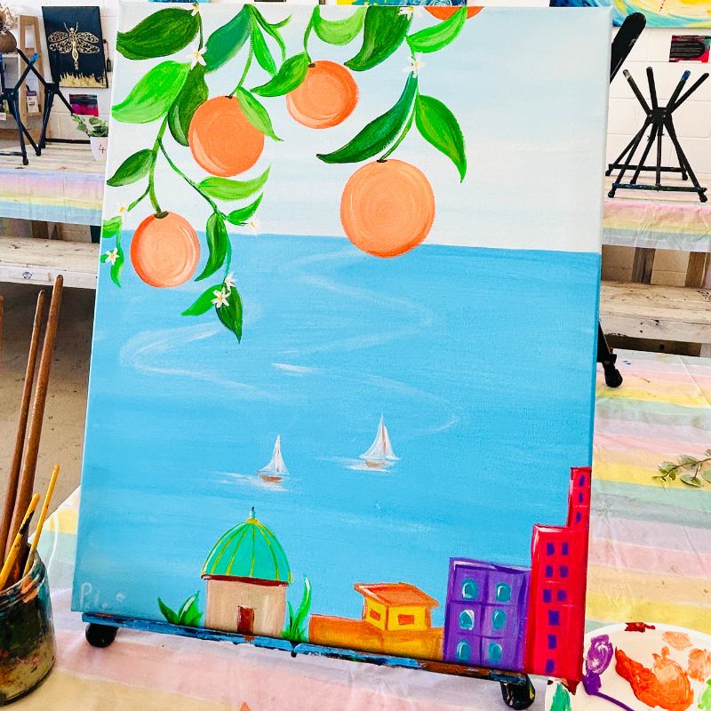 Adelaide Italian Festival Paint and Sip Amalfi Coast Paintelaide