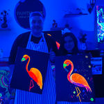 Neon Sicily Flamingo @ Prospect Rd Studio | Neon Lights Paint & Sip